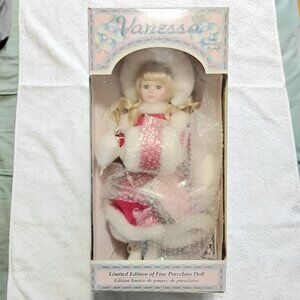 Vintage BNIB Vanessa L.E. 16" Fine Porcelain Christmas Doll by Vanessa Ricardi!!